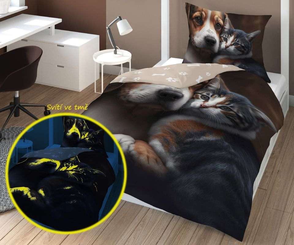 Svietiace obliečky Priatelia navždy portrét 