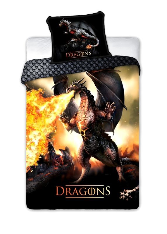 Obliečky Drak Black