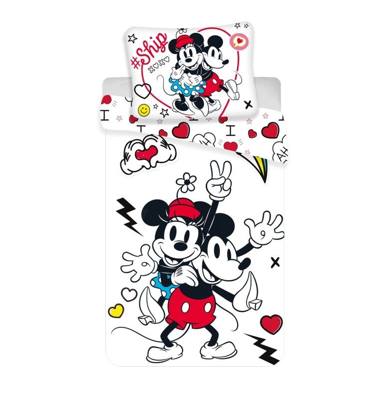 MICRO Obliečky Mickey a Minnie Retro Heart