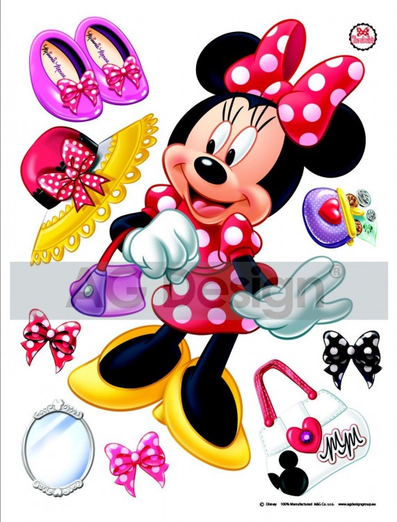 Samolepiaca maxi nálepky na stenu Minnie a doplnky