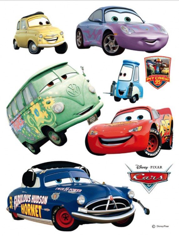 Samolepiaca maxi nálepky na stenu Cars a kamaráti