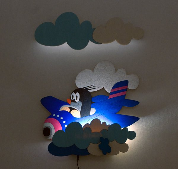 LED Lampička DoDo Krtko v lietadle s diaľkovým ovládaním