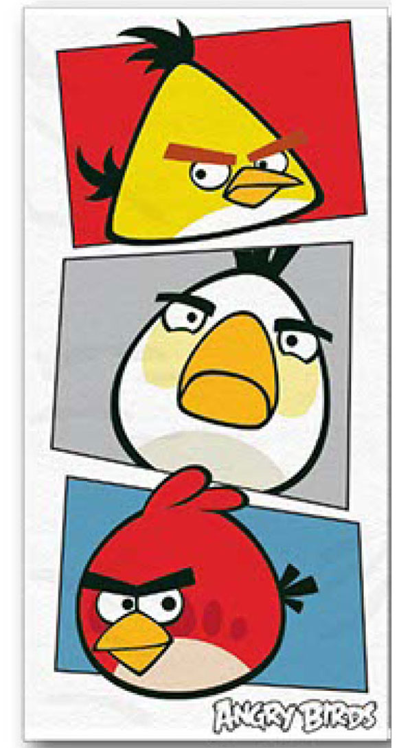Osuška Angry Birds bielá