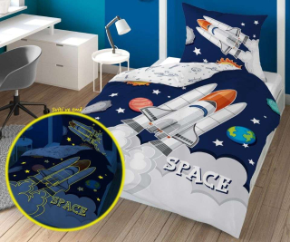 Svietiace obliečky Vesmírna Raketa