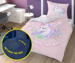 Svietiace obliečky Jednorožec Dreams