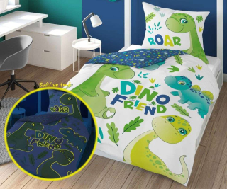 Svietiace obliečky Veselý Dino Friend