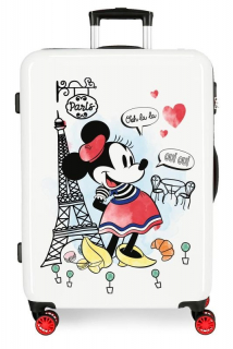 ABS Cestovný kufor Minnie Around the World Paris Red 68 cm