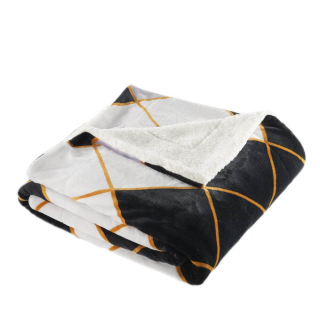 Plyšová deka s baránkom Kosočtvorce 150x200 cm 