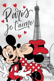 Fleece deka Mickey a Minnie Paríž Eiffelova veža
