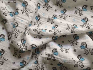 Látková plienka Zebra modrá