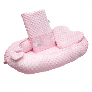  Luxusné MINKY hniezdočko pre bábätko Králik ružové SET