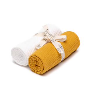ESECO BIO Mušelínové plienky White - Mustard